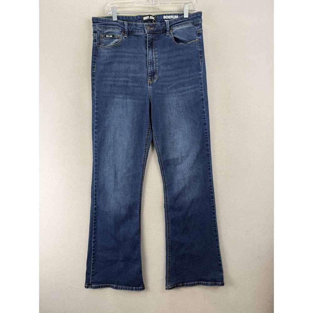 DKNY Jeans Boerum Bootcut Jeans Womens 14 (32) High Rise Stretch Blue Denim